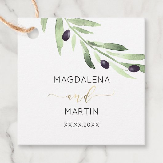 roemeense olijftak - bruiloft bevoordeelt labels (Voorkant)