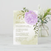 roemeense paarse bloemen grienerige details informatiekaartje (Staand voorkant)