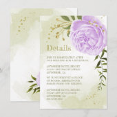 roemeense paarse bloemen grienerige details informatiekaartje (Voorkant / Achterkant)