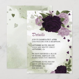 roemeense paarse bloemen grienerige details informatiekaartje