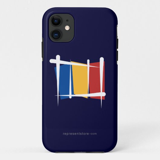 Roemeense penseelvlag Case-Mate iPhone case (Achterkant)