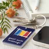 Roemeense penseelvlag sleutelhanger (Voorkant Rechts)