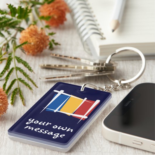 Roemeense penseelvlag sleutelhanger (Voorkant Rechts)