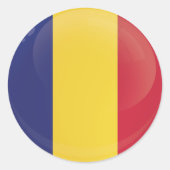 Roemeense ronde pictogramvlag ronde sticker (Voorkant)