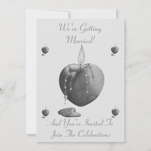 roemeense roodliefdeshartenkaars voor een bruiloft kaart (Voorkant)