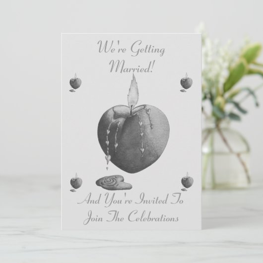 roemeense roodliefdeshartenkaars voor een bruiloft kaart (Staand voorkant)