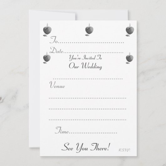 roemeense roodliefdeshartenkaars voor een bruiloft kaart (Achterkant)