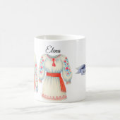 Roemeense roots folk kostuum traditionele kleding koffiemok (Center)