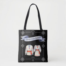 Roemeense roots folk kostuum traditionele kleding tote bag