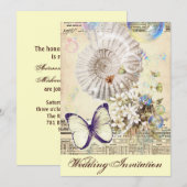 roemeense seizoenshells botanische bruiloft vlinde kaart (Voorkant / Achterkant)