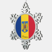 Roemeense sneeuwvlok, Roemeense vlag Tin Sneeuwvlok Ornament (Rechts)