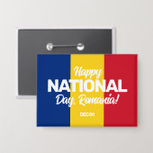 Roemeense staatsvlag button (Voorkant / Achterkant)