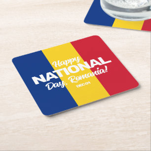 Roemeense staatsvlag kartonnen onderzetters