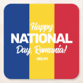 Roemeense staatsvlag kartonnen onderzetters (Voorkant)
