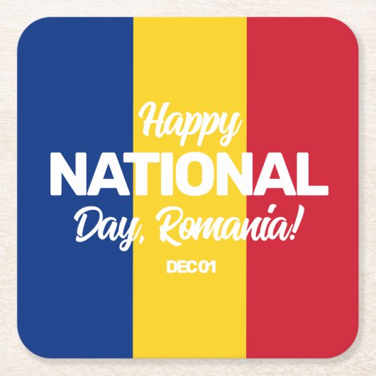 Roemeense staatsvlag kartonnen onderzetters (Voorkant)