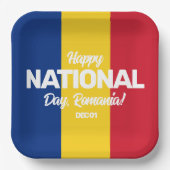 Roemeense staatsvlag papieren bordje (Voorkant)