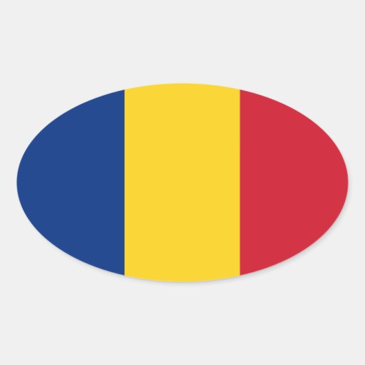 Roemeense Sticker voor de vlag van ovale (Voorkant)