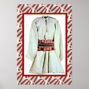 Roemeense vaartuigen, geborduurde mannelijke kledi poster