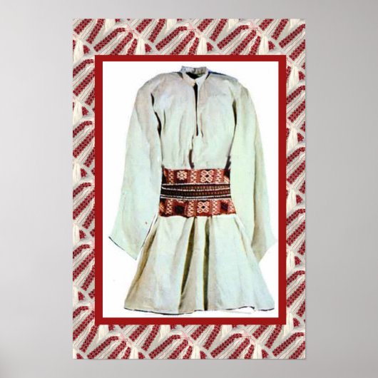 Roemeense vaartuigen, geborduurde mannelijke kledi poster (Voorkant)
