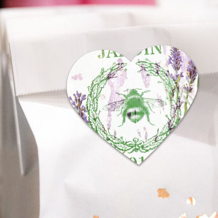 roemeense vintage bijen in frankrijk hart sticker