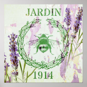 roemeense vintage bijen in frankrijk poster