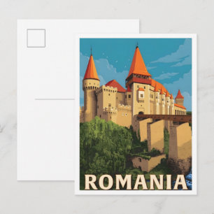 Roemeense vintage kunst reis briefkaart