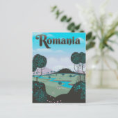 Roemeense vintage landschap reisposter briefkaart (Staand voorkant)
