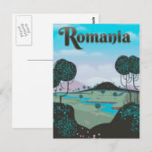Roemeense vintage landschap reisposter briefkaart (Voorkant / Achterkant)