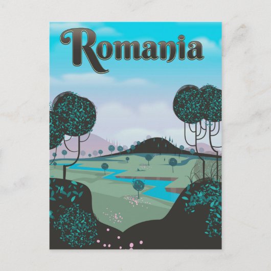 Roemeense vintage landschap reisposter briefkaart (Voorkant)