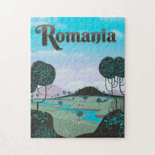 Roemeense vintage landschap reisposter legpuzzel (Verticaal)