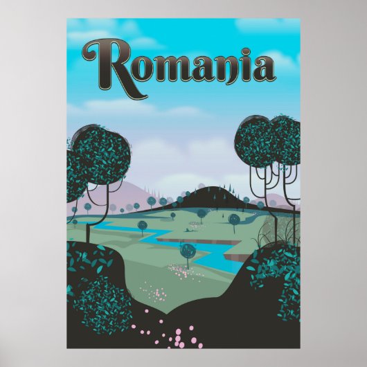 Roemeense vintage landschap reisposter poster (Voorkant)