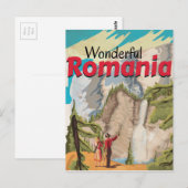 Roemeense vintage-reisposter briefkaart (Voorkant / Achterkant)