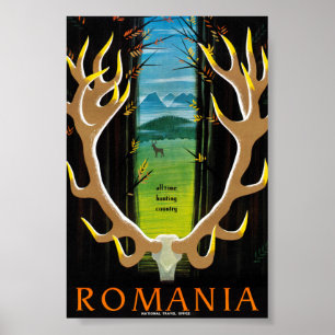 Roemeense vintage reisposter gerestaureerd poster