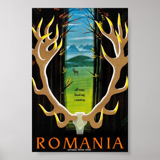 Roemeense vintage reisposter gerestaureerd poster (Voorkant)