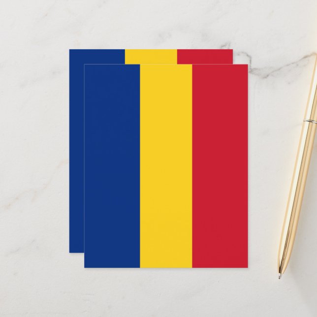 Roemeense vlag (Voorkant / Achterkant in situ)