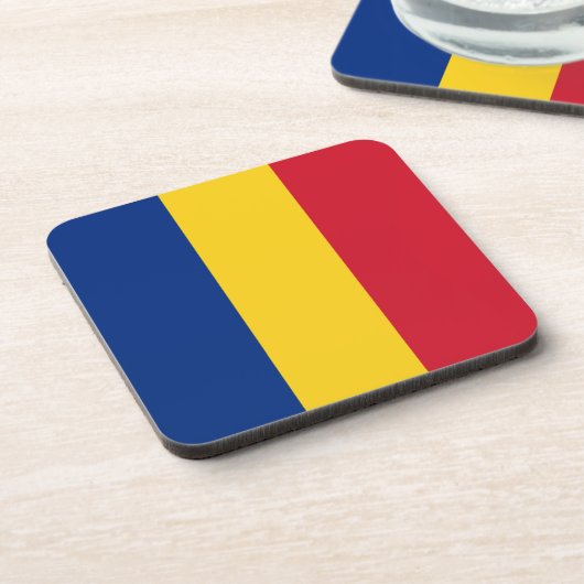 Roemeense vlag bier onderzetter (Linkerzijde)