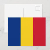 Roemeense vlag briefkaart (Voorkant / Achterkant)