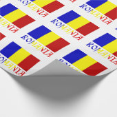 Roemeense vlag cadeau cadeaupapier (Hoek)