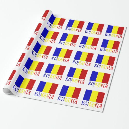 Roemeense vlag cadeau cadeaupapier (Uitgerold)