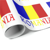 Roemeense vlag cadeau cadeaupapier (Rol Hoek)