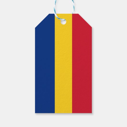 Roemeense vlag cadeaulabel (Achterkant)