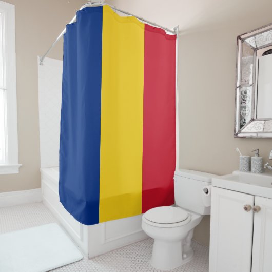 Roemeense vlag douchegordijn (In situ)