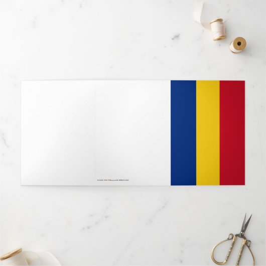 Roemeense vlag drieluik kaart (Buitenkant)