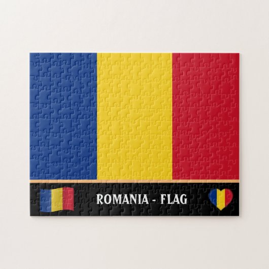 Roemeense vlag en Roemeens land/Roemenië Legpuzzel (Horizontaal)