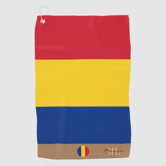 Roemeense vlag en Roemeense monoculaire handdoek (Voorkant)