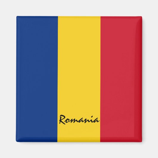 Roemeense vlag en Roemeense vakantie, reizen/sport Magneet (Voorkant)