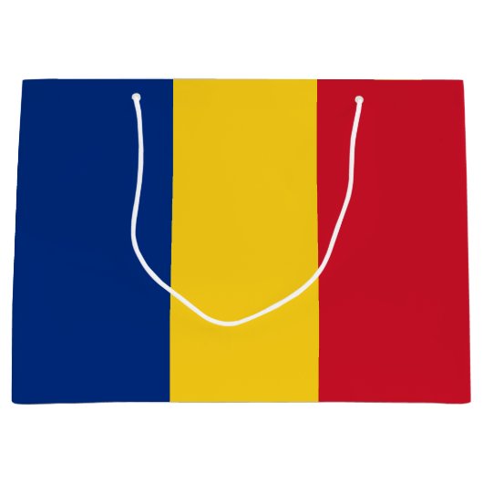 Roemeense vlag groot cadeauzakje (Voorkant)