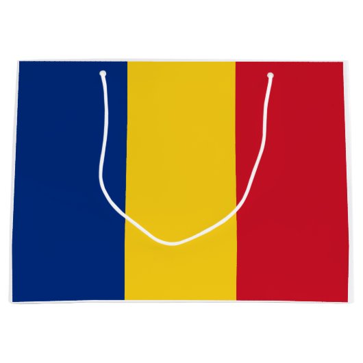 Roemeense vlag groot cadeauzakje (Voorkant)