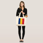 Roemeense vlag grote tote bag (Voorkant (model))