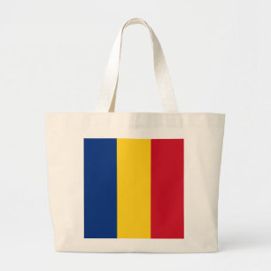 Roemeense vlag grote tote bag